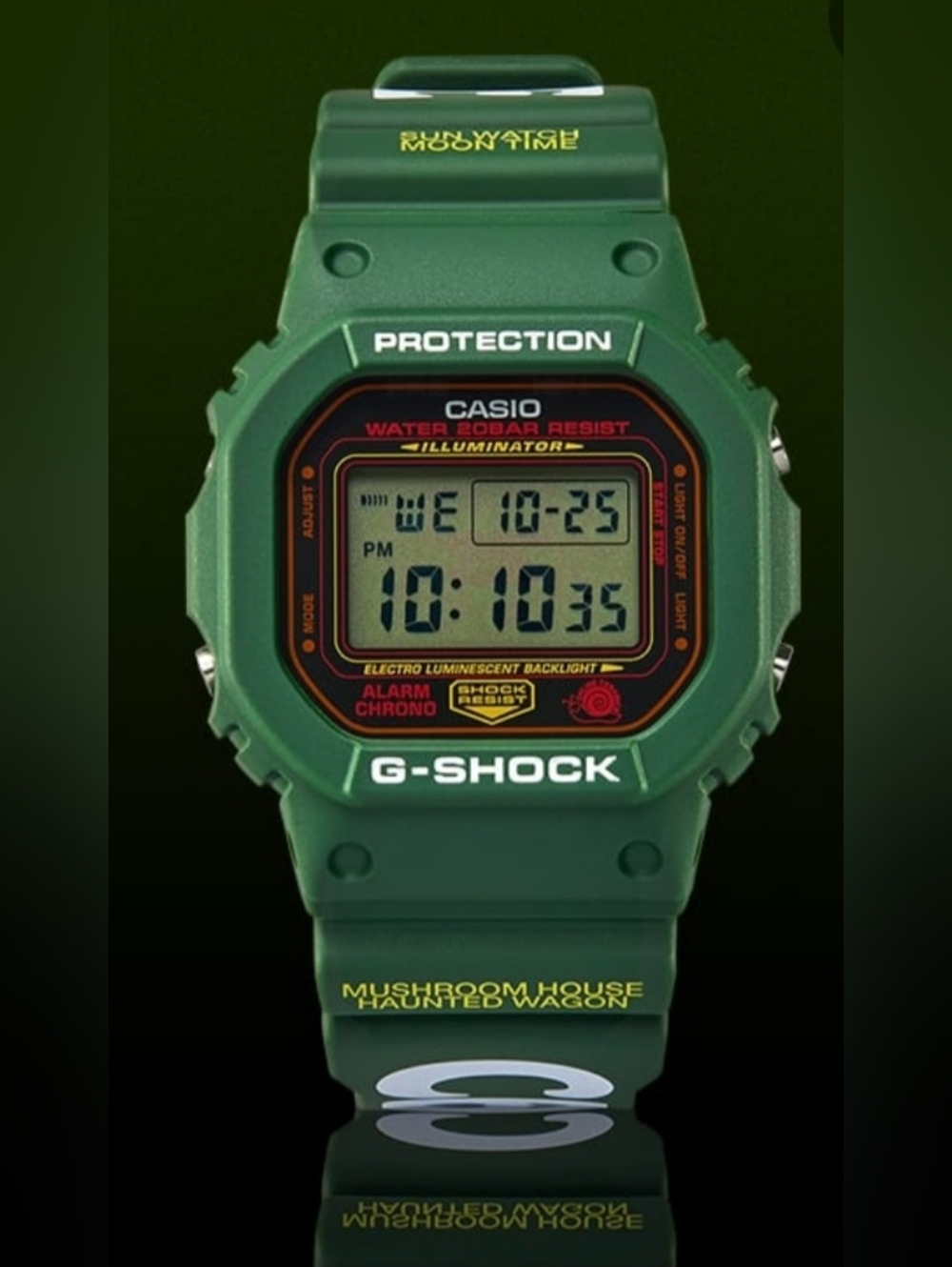 Online Ceramics/Casio G-Shock Green and White Digital Resin Watch